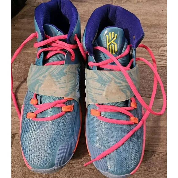 Nike Kyrie 6 GS Pool Party VI Irving Mavs Neon Retro RARE Size 7Y - Picture 2 of 10